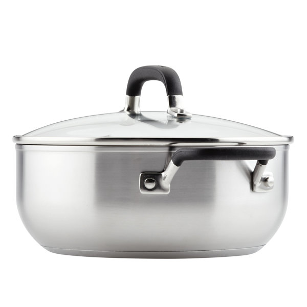 KitchenAid Stainless Steel Casserole with Lid, 4Quart, Brushed